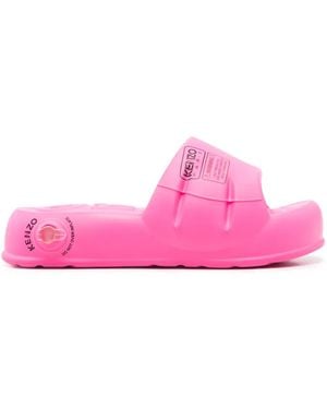 KENZO Sandali Slides Con Stampa - Rosa