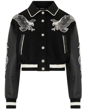 Philipp Plein Varsity Jacket Tattoo Strass - Black