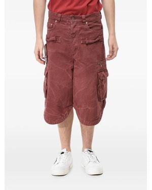Off-White c/o Virgil Abloh Short À Poches Multiples Teint En Pièce - Red