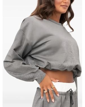 ELEH Glitter-Pullover Mit Geraffter Taille - Grau