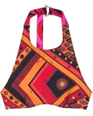 PUCCI Vivara-Print Coulotte Bikini Bottoms - Red