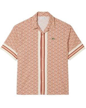 Lacoste Monogram-Pattern Shirt - Pink