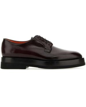 Santoni Leather Lace-Up Shoes - Brown