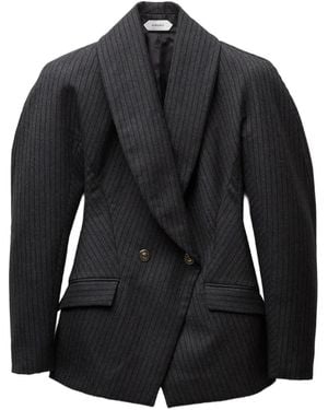 Versace Jacke Mit Nadelstreifen - Schwarz
