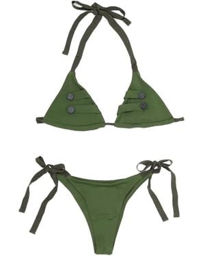 Nii HAI Uniform Bikini Mit Knopfdetail - Grün