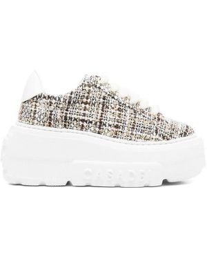 Casadei Tweed Platform Sneakers - White
