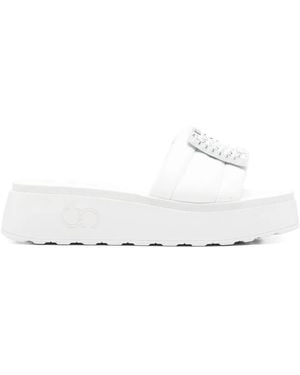 Casadei 40Mm Crystal-Embellished Sandals - White