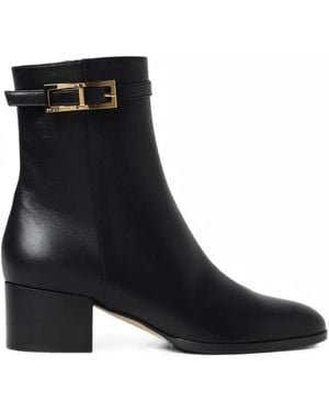 Sergio Rossi Seventy Lederstiefeletten Mit Schnallenverschluss - Schwarz