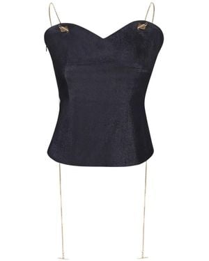 Danamé Mirabel Chain-Strap Sleeveless Top - Blue