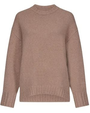 Loulou de Saison Tino Crew Neck Jumper - Brown