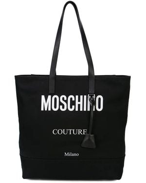 Moschino Contrast Logo Tote Bag - Black