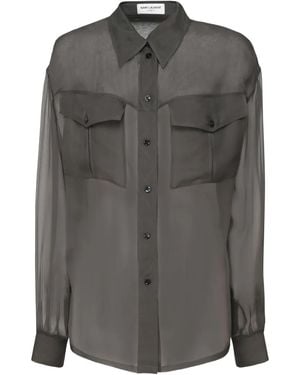 Saint Laurent Hemd mit Klappentasche - Grau