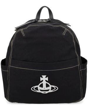 Vivienne Westwood Sac À Dos George Médium À Plaque Orb - Black