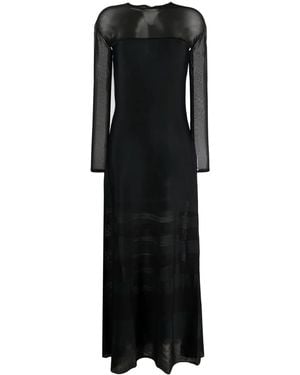 Ralph Lauren Semi-Sheer Maxi Dress - Black