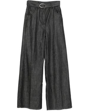 Twinset Belted Wide-Leg Jeans - Gray