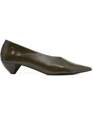 Bimba Y Lola Leather Low Heel Court Shoes - Green