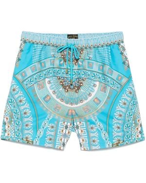 CAMILLA Temple Of Light Swim Shorts - Blue