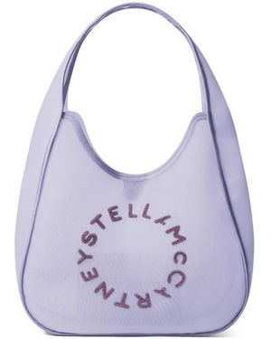 Stella McCartney Logo-Lettering Tote Bag - Purple