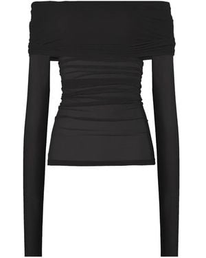 Wolford Drapiertes Oberteil Mit Langen Ärmeln - Schwarz