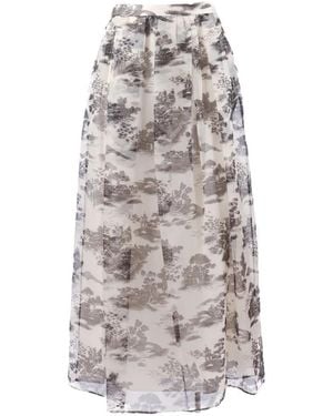 Max Mara Print Skirt - White