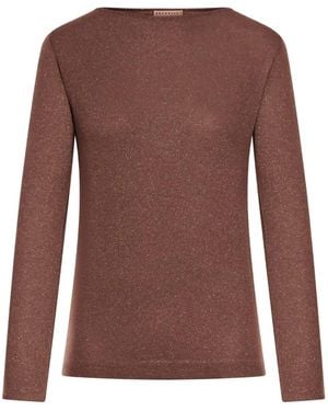 Brunello Cucinelli Top Met Boothals - Bruin