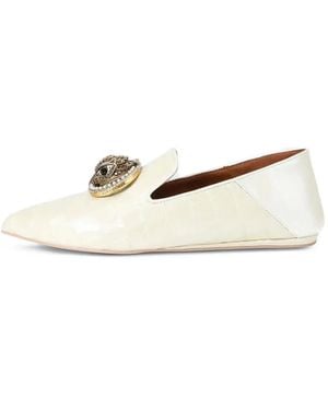 Kurt Geiger Mocassini 225 Chelsea A Punta Effetto Coccodrillo - Bianco