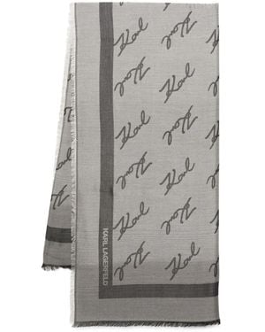 KARL LAGERFELD Ikon Mongoram Scarf - Grey