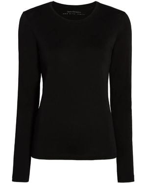 Another Tomorrow Crew-Neck Long-Sleeved T-Shirt - Black