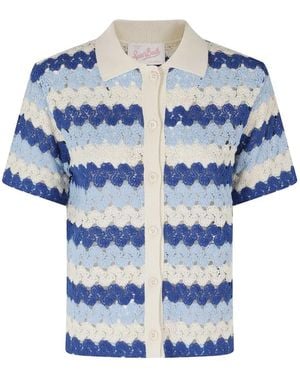 MC2 Saint Barth Monet Crochet-Knit Shirt - Blue