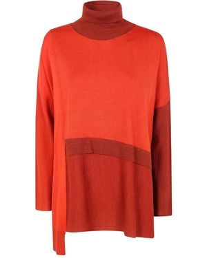 Pierantoniogaspari Colour Block Roll-Neck Knitwear - Red