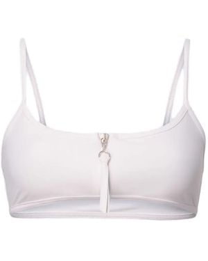 Loulou de Saison Top De Bikini Olga Con Cuello Cuadrado - Blanco