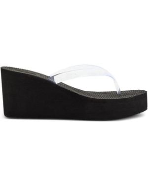 Ancient Greek Sandals Wedge Clear Sandals - Black