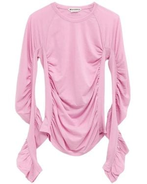 JW Anderson Haut Froncé À Manches Longues - Pink
