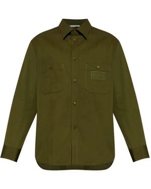 Givenchy Couture Seam Logo-Patch Pocket-Detail Cotton Shirt - Green