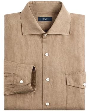 Fay Camisa Con Bolsillos De Parche - Neutro