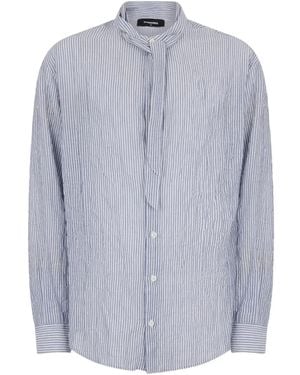 DSquared² Tie Dropped Shoulder Shirt - Blue