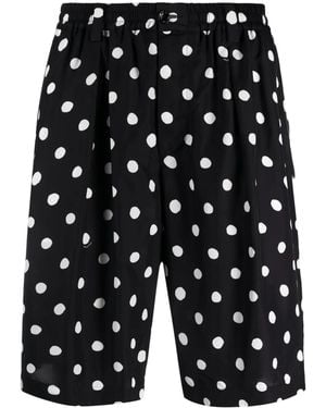 Marni Polka Dot-Print Pleated Bermuda Shorts - Black