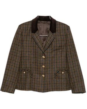 Blazé Milano Check-Pattern Jacket - Brown