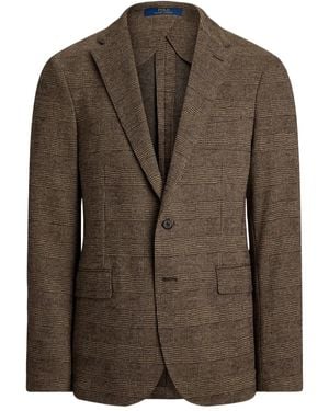 Polo Ralph Lauren Blazer Monopetto A Quadri - Marrone