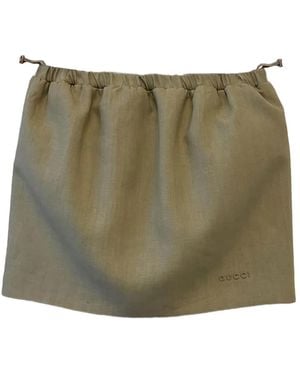 Gucci Tulip Elastic-Waistband Linen Mini Skirt - Green