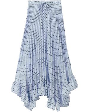 Claudie Pierlot Falda midi con motivo de lunares - Azul