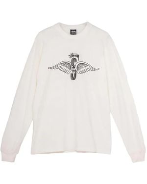 Stussy Skull Wings Pigment-Dyed T-Shirt - White