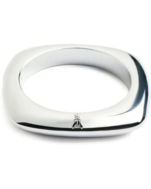 Patrizia Pepe Fly-Motif Square Bangle - White