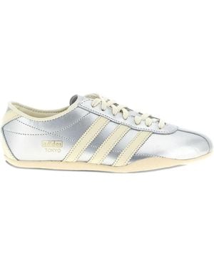 adidas Tokyo Leather Three-Stripe Trainers - White