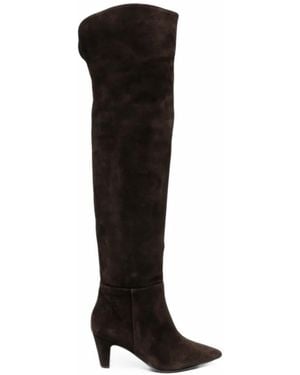 Anna F. Overknee-Stiefel Mit Spitzer Kappe - Schwarz