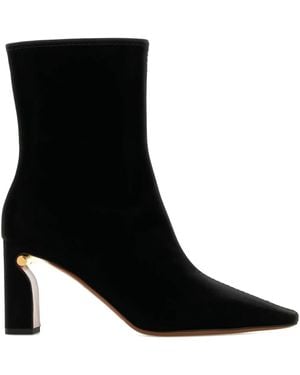McQueen 80Mm Velvet Ankle Boots - Black
