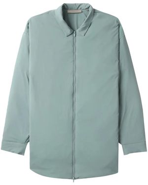 Fear Of God Logo-Embossed Zip-Up Shirt Jacket - Blue