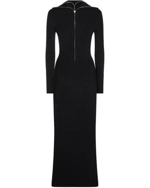Balenciaga Geripptes Strickkleid Mit Reißverschluss - Schwarz