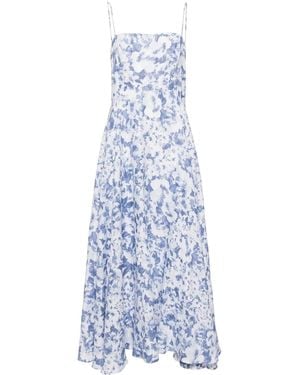 Reformation Monette Jurk Met Bloemenprint - Blauw