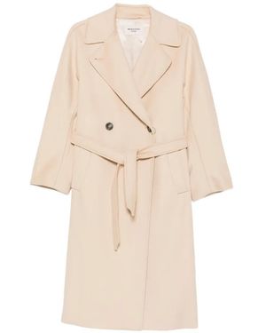 Weekend by Maxmara Belted Double-Breasted Coat - White